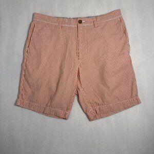 Banana republic mens chino shorts size 33 salmon pink cotton zip fly